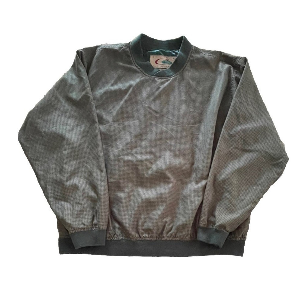 Vintage Cyrk Hunters Green Check Golf Pullover Med Lined Windbreaker V-Neck 90s‎